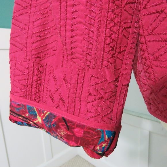 Chico's Womens Pink Lined Embroidered Jacket - Picture 3 of 8